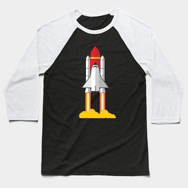 Rocket Space Shuttle Houston Baseball T-Shirt by aliopus